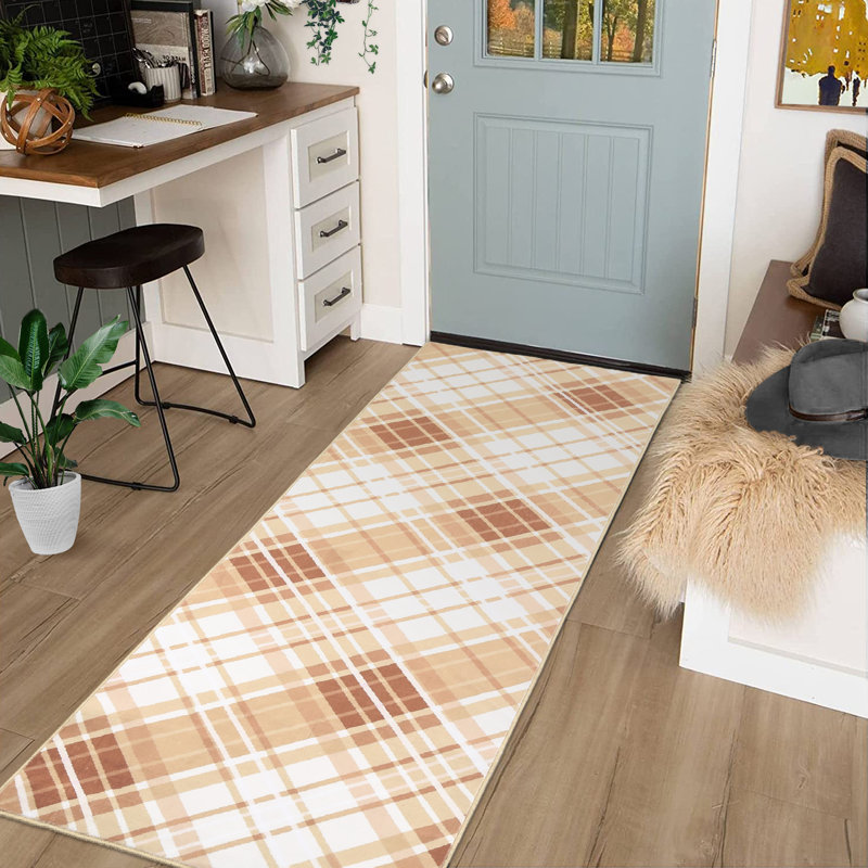 Striped Machine Washable Rugs Geometric Modern Non-Slip Rug for Living Room Bedroom Nursery Dining Table Bedside Decor