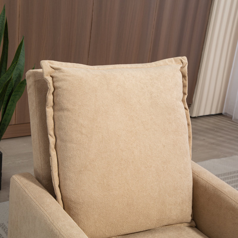25.2'' Wide Modern Swivel Glider Manual Recliner, Camel
