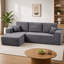 Canapé d'angle modulaire Gris Nuage de 265 cm (104,4 pouces), grand canapé d'angle avec méridienne en L, assise profonde et coussins moelleux, aucun assemblage requis, avec poches latérales-186149905-186149910