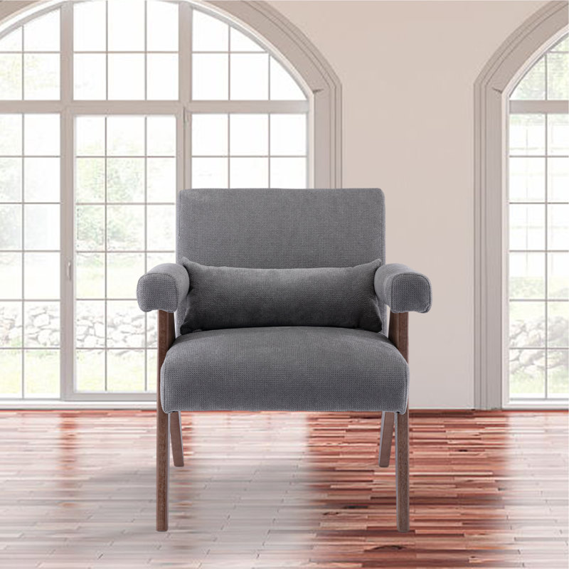 Fauteuil Hazleton, Brun, Mélange de polyester gris