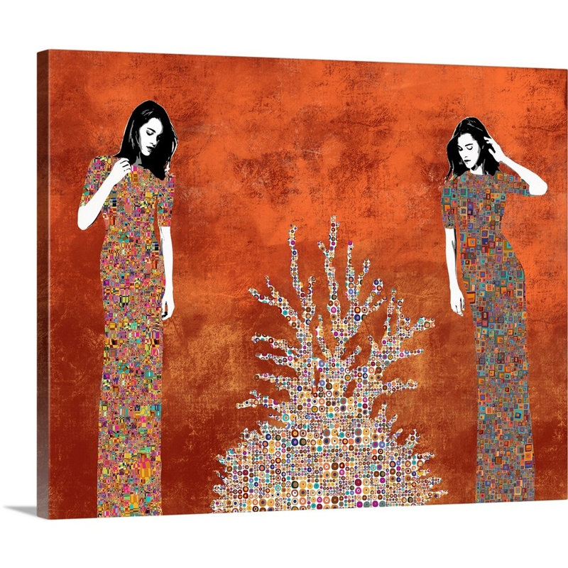 «La Fuente» par Jose Cacho - impression d'art graphique, Toile tendue, H 16 po x l 20 po x P 1,25 po