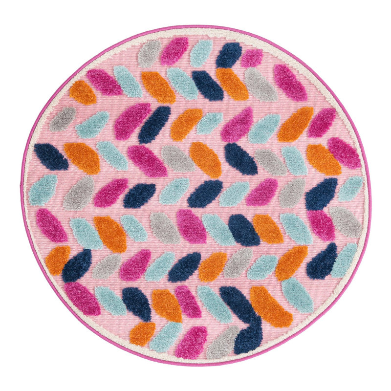 Chevron Indoor / Outdoor Rug, Round 3'3"