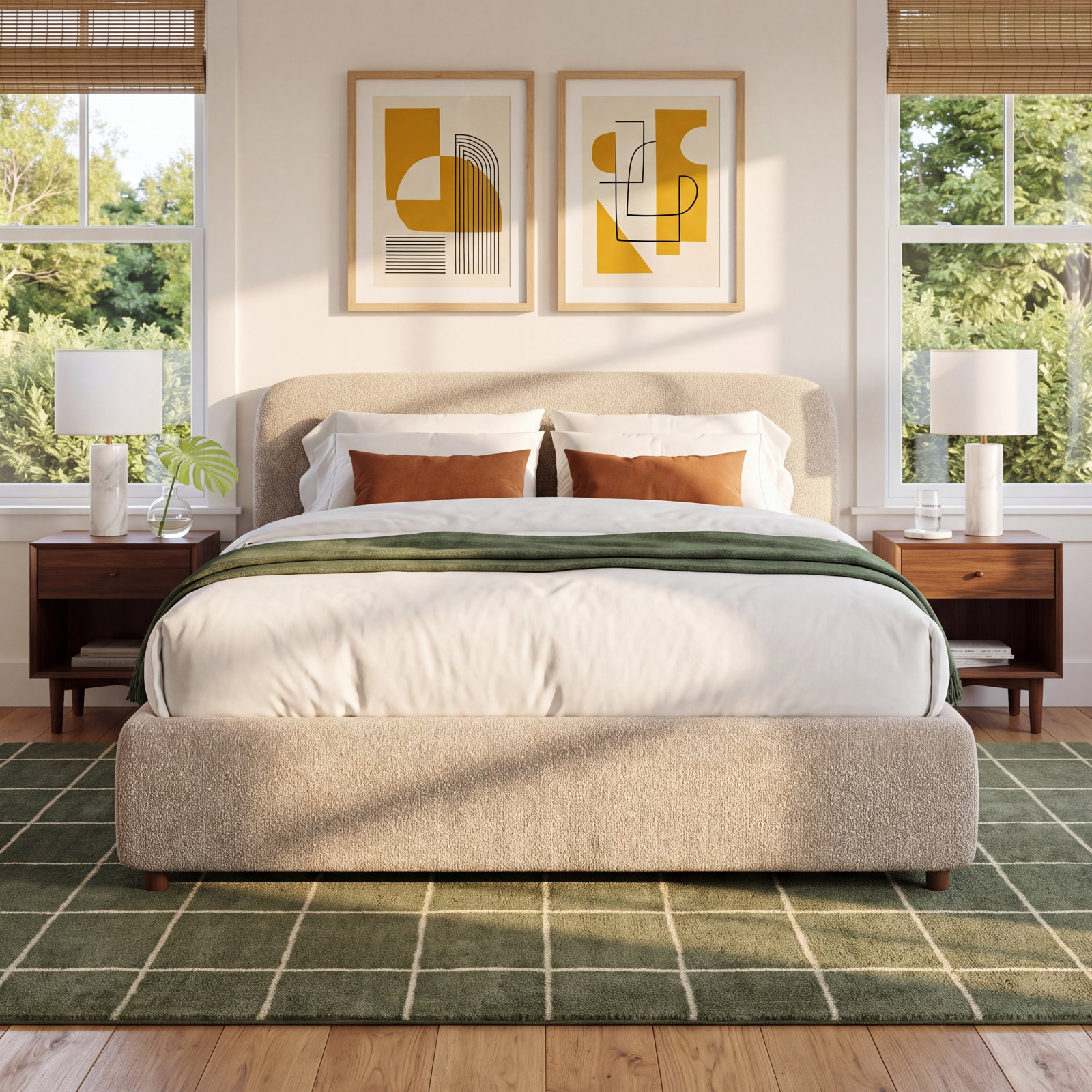 Rainey Upholstered Bed, King, Taupe