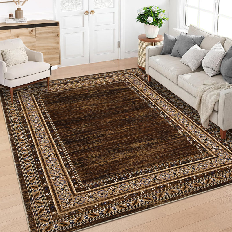 Washable Modern Rugs for Living Room Soft Geometric Area Rug Non Slip Stain Resistant Carpet, Rectangle 10' x 13'