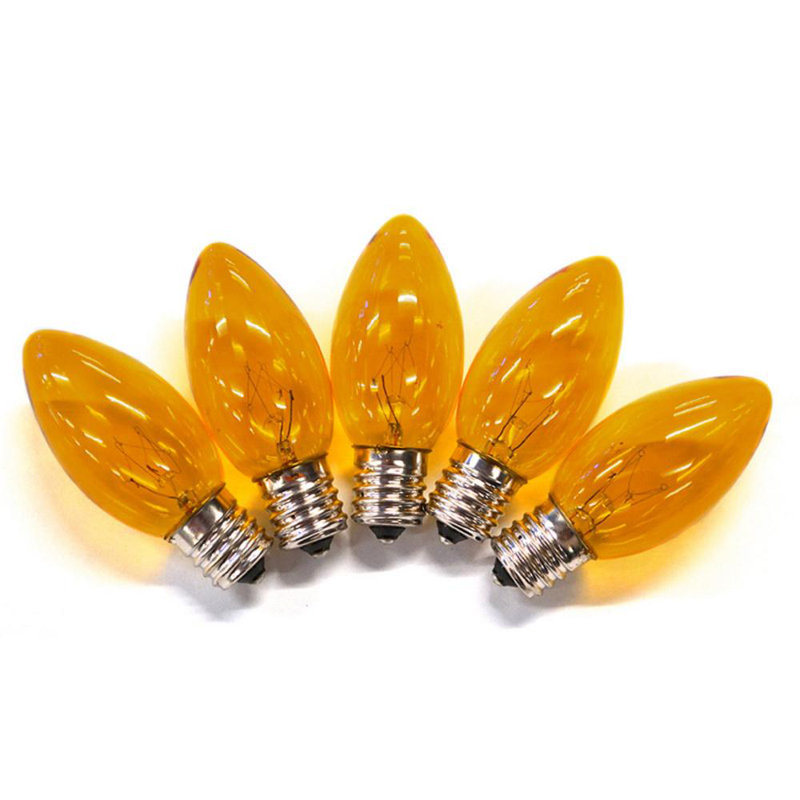 Ampoule de noël c9, Orange, H 3,3 po x l 6,75 po x P 6,4 po