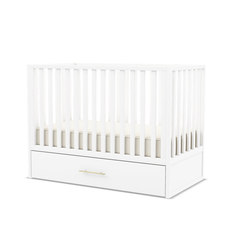 HushCrib 3-in-1 Convertible Crib with Trundle, Toddler Bed, Daybed, White