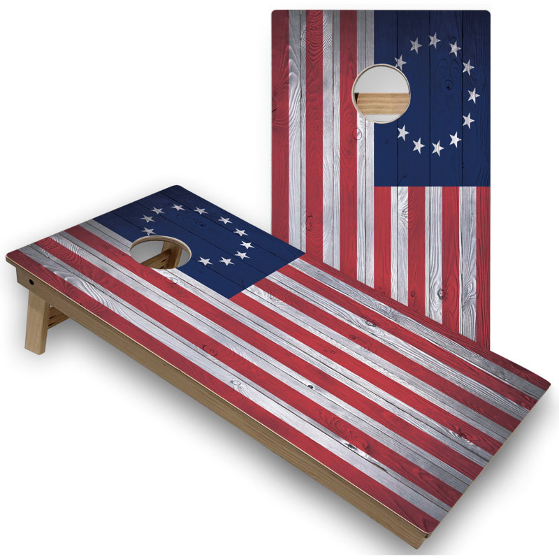 Étoiles cornhole avec étui et lumières American Flag Stars