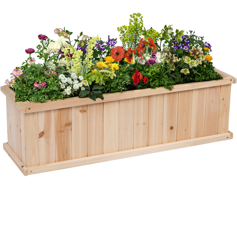 Boîte à fleurs en bois pour jardin, H 12 po x l 40 po x P 12 po
