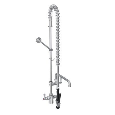 Tuyau flexible à fixation sur comptoir à trou unique 44 po avec douchette 1,2 GPM + douchette arc 12 po