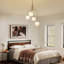 4 - Light Dimmable Sputnik Modern Linear Chandelier with White Glass Shade-596121258