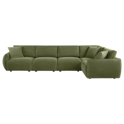 Henry 5-Piece Upholstered Modular Sectional Sofa Green