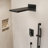 Pressure-Balanced Wall Mounted Shower System, Waterfall & Rainfall Shower Faucet Set with Slide Bar Handheld Shower-109315590