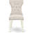 5 Piece Dining Table Set Includes a Round Dining Room Table with Pedestal and 4 Doeskin Linen Fabric Parsons Chairs, Linen White-725725724-725725723-725725722