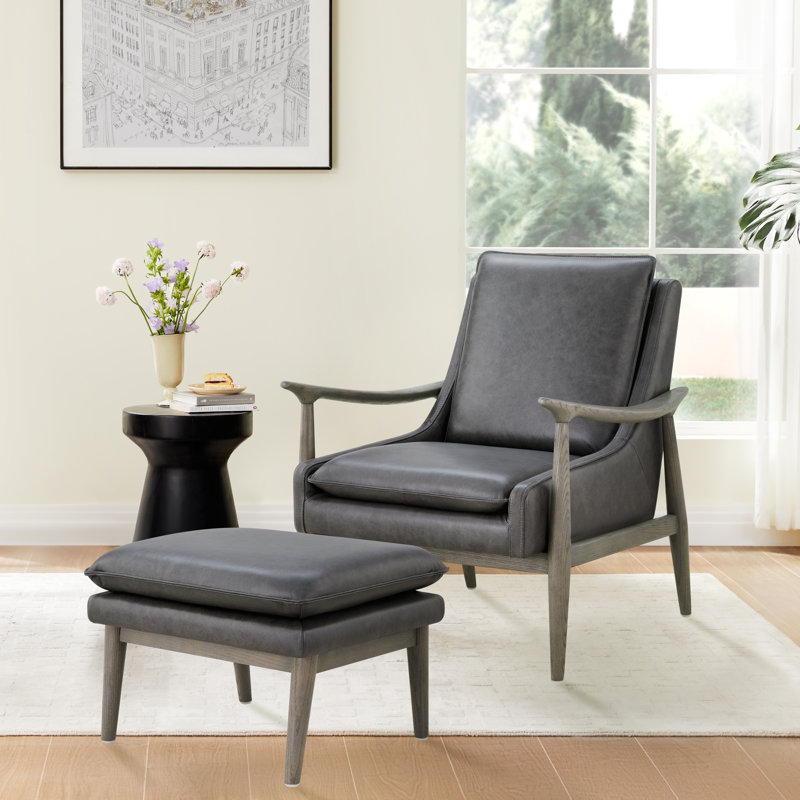 Caigan Abbyton Genuine Leather Ottoman