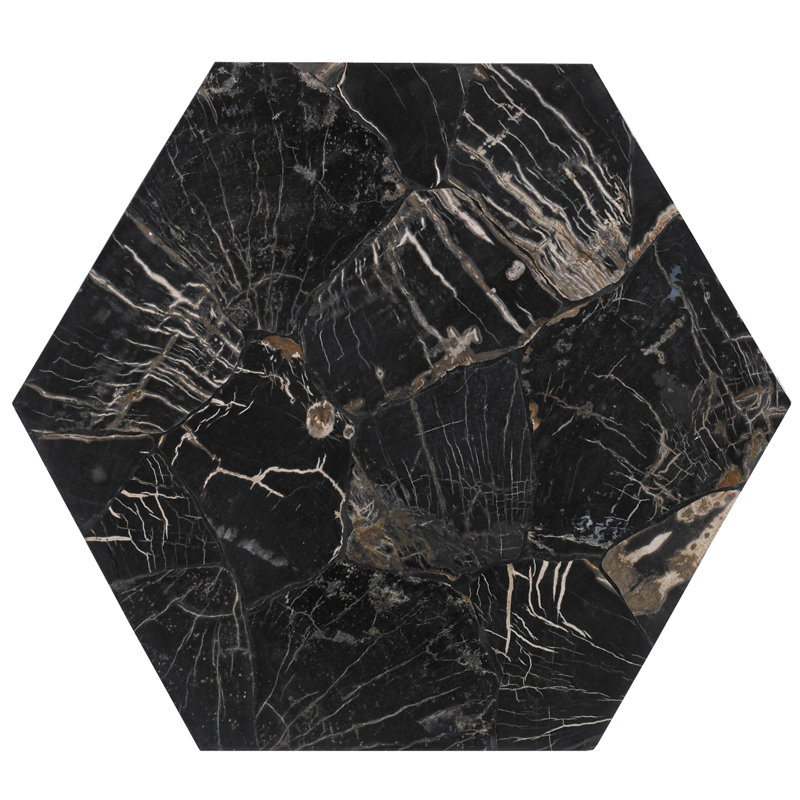 Hex Stone Top End Table