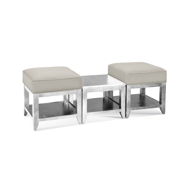 Elements Upholstered Cube Ottoman, White Performance Fabric; 0851-94, Frost White