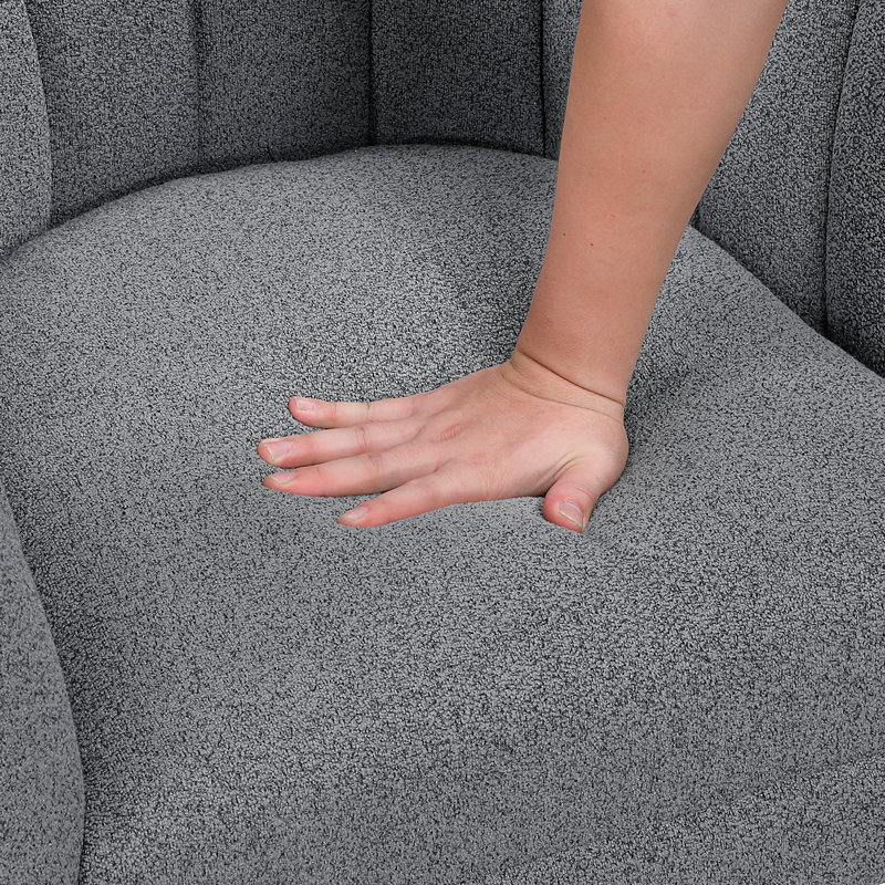 Chaise pivotante Charley, Bouclé gris foncé