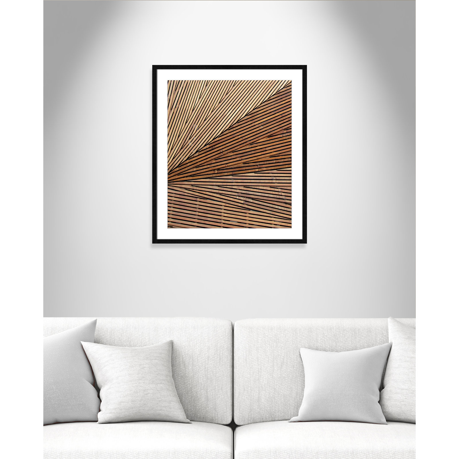Fayette "Geometric Wood Panel 1" Print, Black Wood Grain, 25.5" H x 21.5" W x 0.75" D