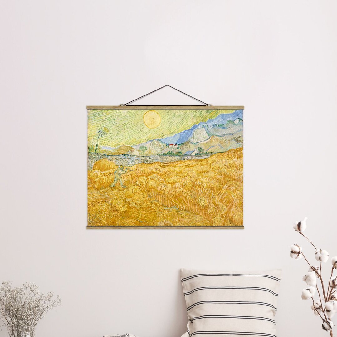 Stoffbild Kornfeld mit Schnitter von Vincent Van Gogh