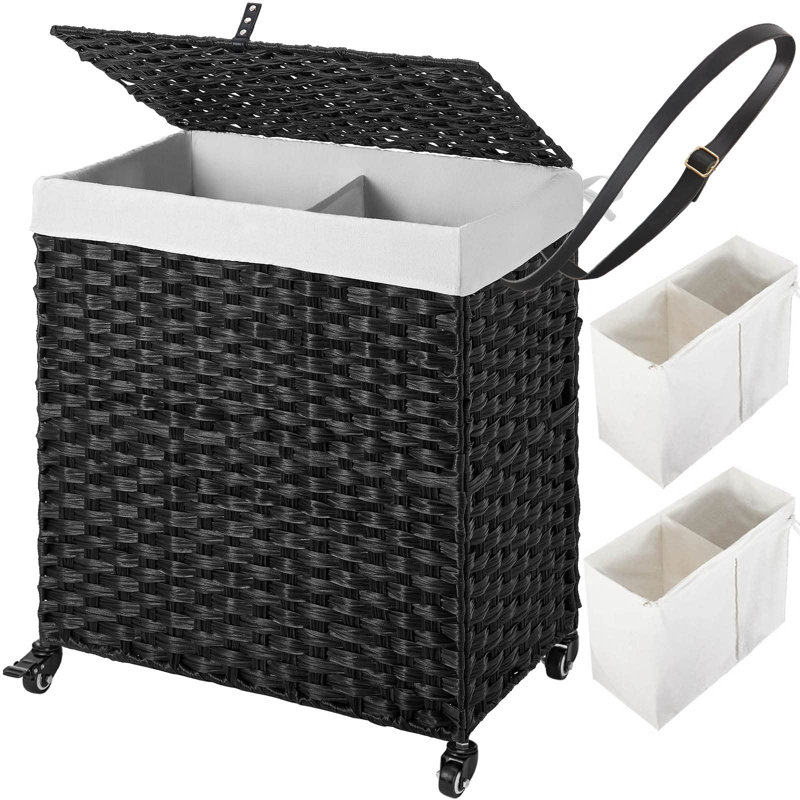 Resin Laundry Hamper, 95.1 qt., Black