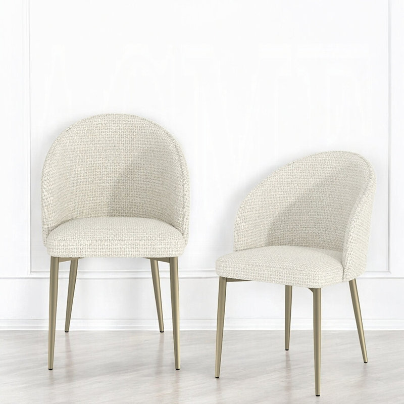 Chaise d'appoint Alizzon (lot de 2), Blanc
