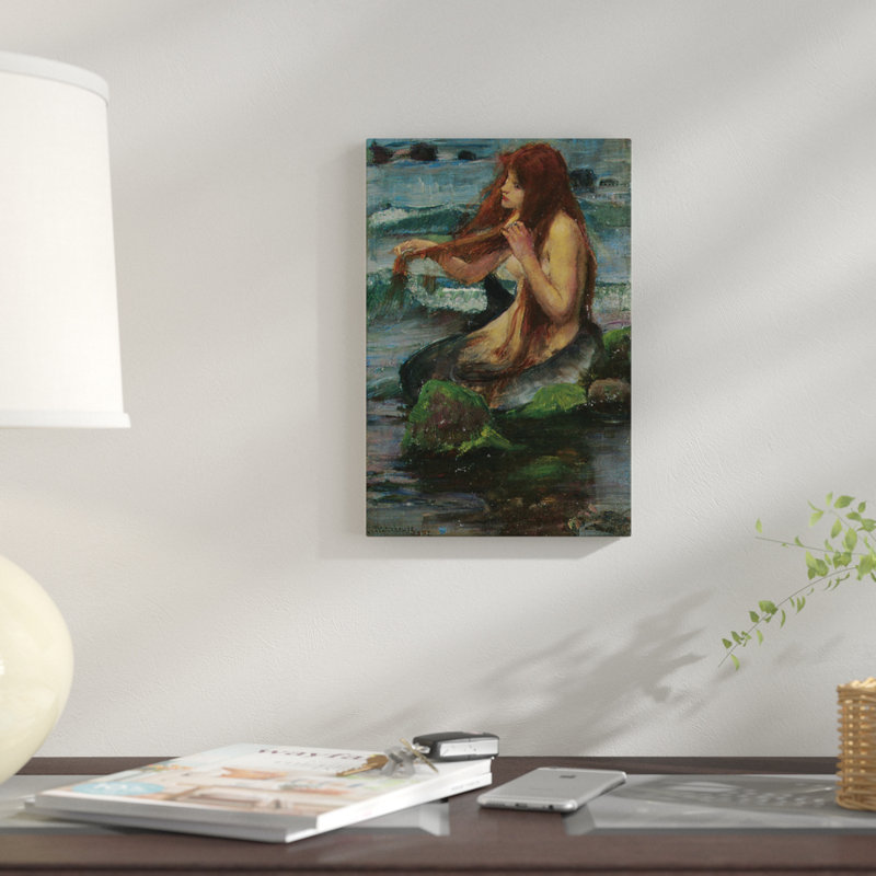 "the sirène, 1892" par john william, impression sur toile waterhouse, H 18 po x l 12 po x P 1,5 po, Non mat, Toile tendue