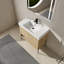 Ensemble de meuble-lavabo de salle de bain avec lavabo simple en résine