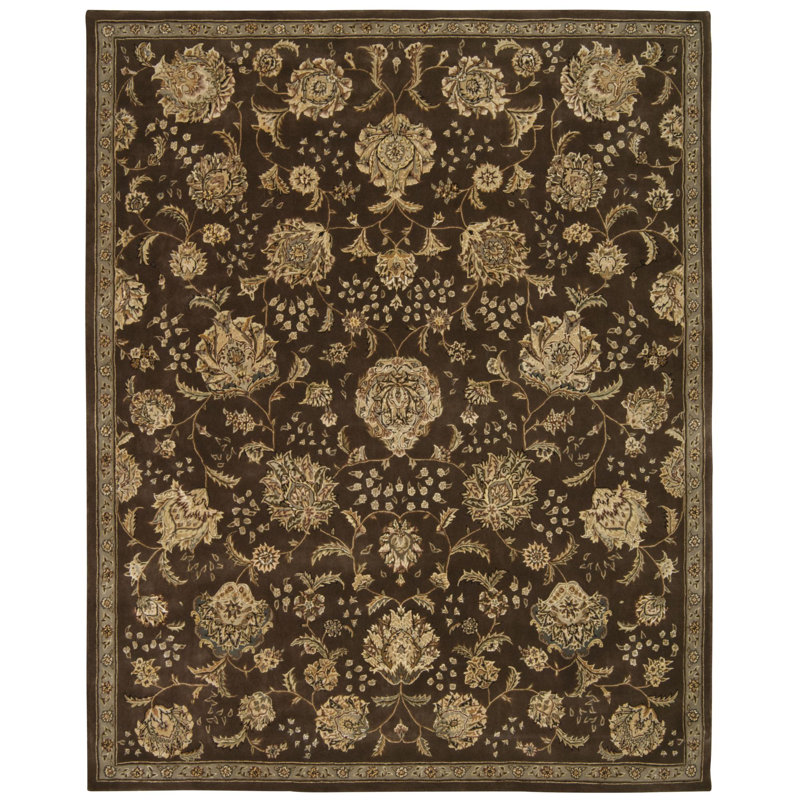 Tapis brun, 7 pi 9 po x 9 pi 9 po
