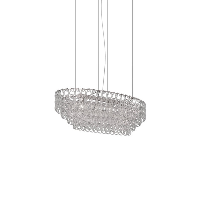 Minigiogali Suspension Ov1 Crystal Transparent Matt Bronze 1 E26 Ul, Crystal Transparent, Glossy Chrome