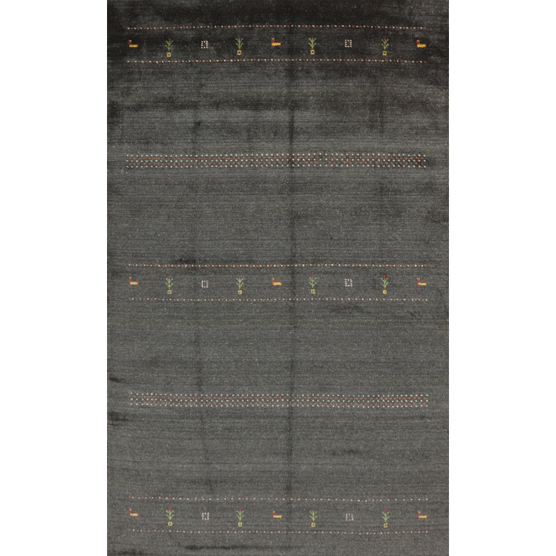 Tapis en laine fait à la main style petits animaux Gabbeh 6 x 10