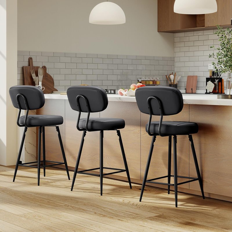 Ensemble de 2 tabourets pivotants 26 po, Noir