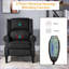Fauteuils inclinables, fauteuil de massage chauffant à oreilles rétro avec télécommande, poussoir | Noir | Tissu-675978320