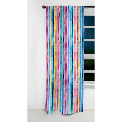 Watercolor Dreams Pink Striped Pattern - Stripped Striped Blackout Curtain - 1 Panels
