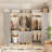 88.8'' W Closet System with Wooden Drawers and Hanging Rods-1396197252