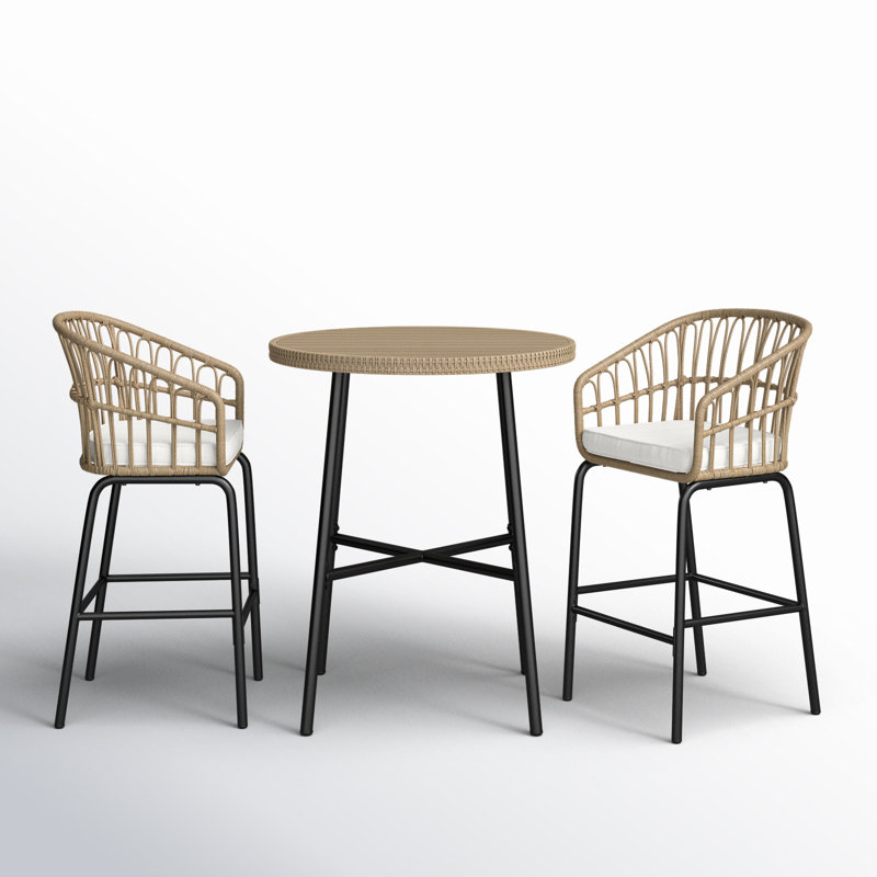 Beekman 35.5'' Round 2 - Person Outdoor Dining Set with Cushions
