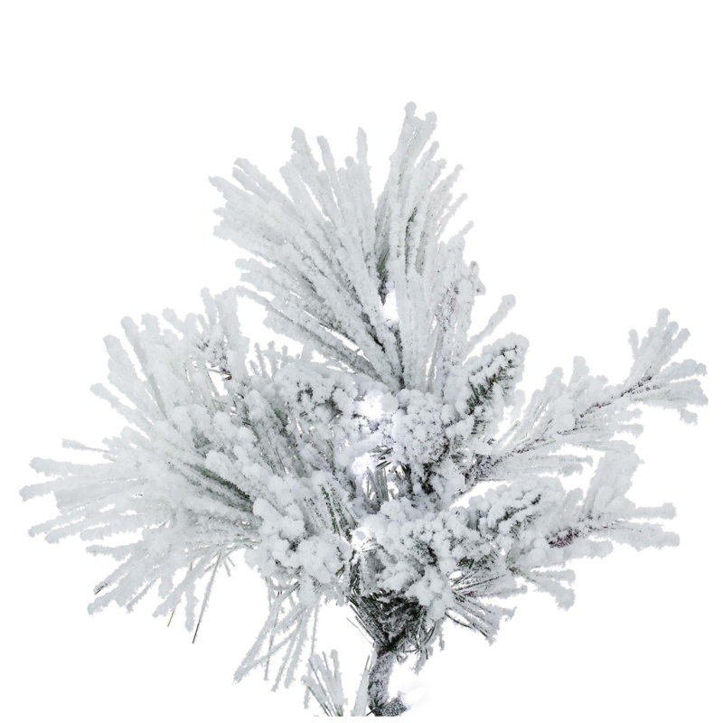 Alberta Flocked Artificial Christmas Tree, 7.5' H, Warm White LED