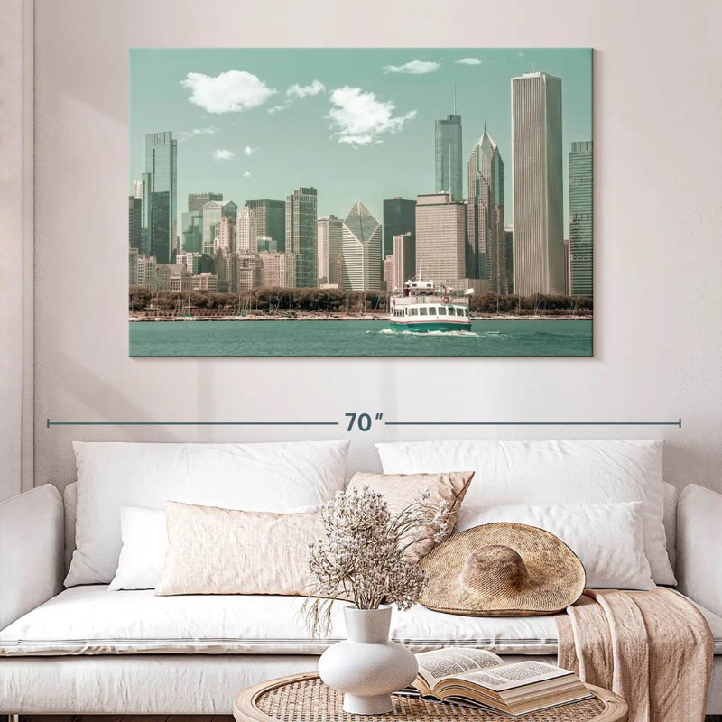 Style rétro Sirci Chicago Skyline, H 34 po x l 51 po