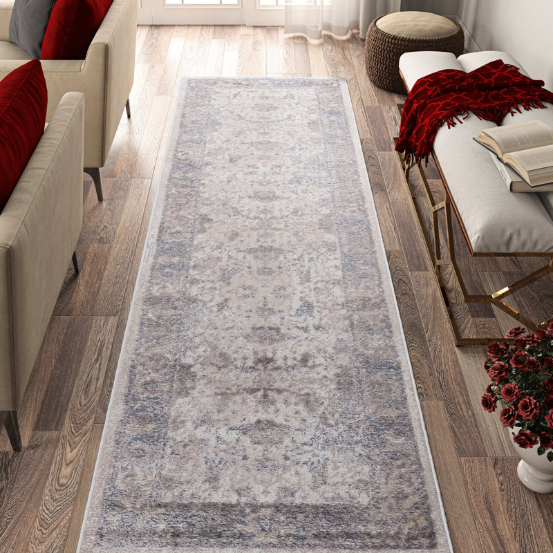 Area Rug 2X8 In Brown And Beige, Stain , Non-Shedding, For Entryway Living Room Brown/Beige, Fits Office, Runner 2'2" x 7'9"