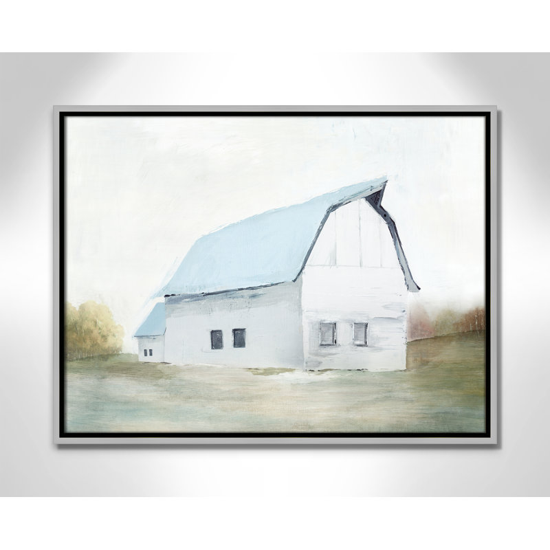 «By the Barn II» par Isabelle Z - reproduction d'art, H 19,5 po x l 25,5 po x P 2 po, Toile avec cadre argenté, Pas de tapis