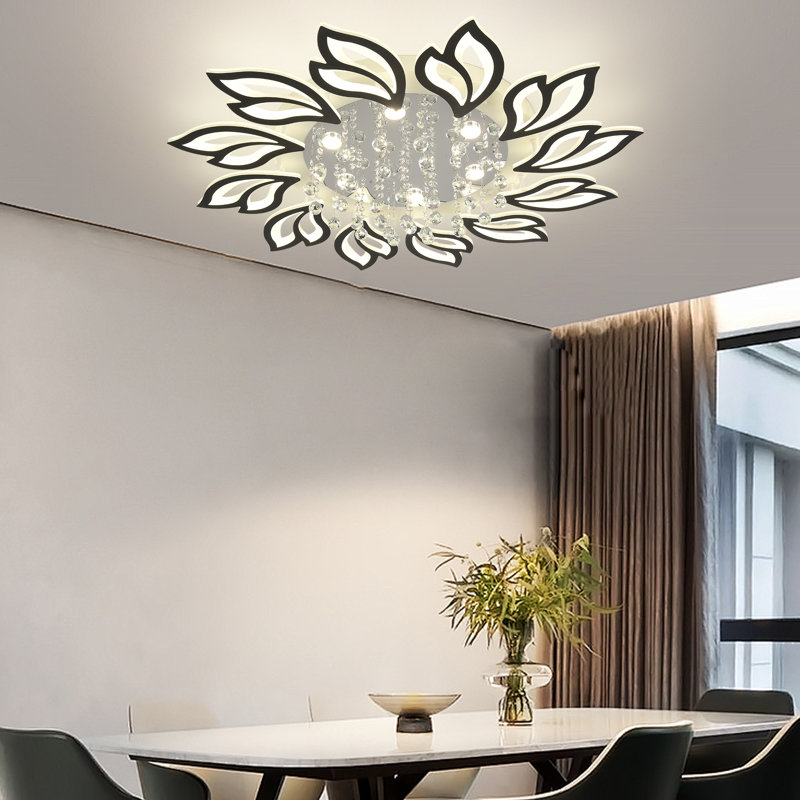 Izzabella 12 - Light 40.75" Acrylic LED Flush Mount, Black