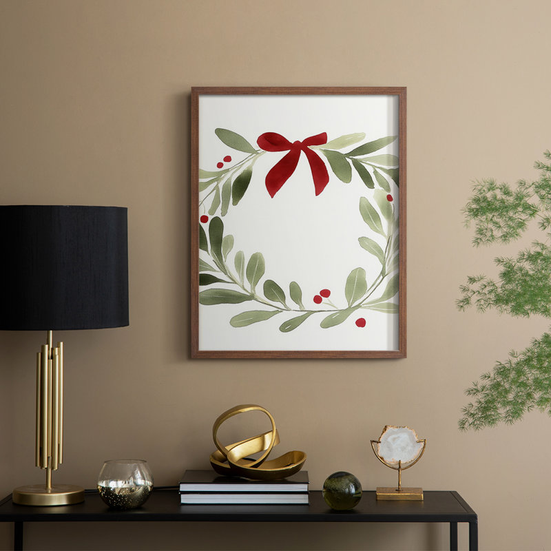 «Christmas Holiday Art» CECXLVII, reproduction d'art encadrée - bois massif, Noyer, H 15 po x l 12 po