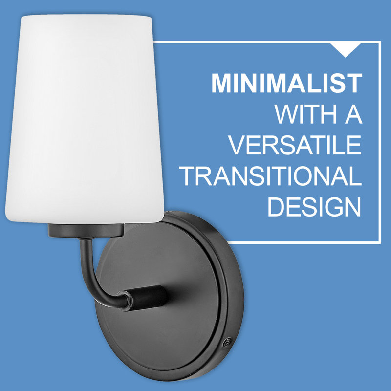 Lark Fitz 2-Light Black Dimmable Vanity Light with Etched Opal Shade