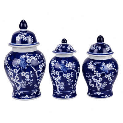Set of 3 Cherry Blossom Food Safe Jars