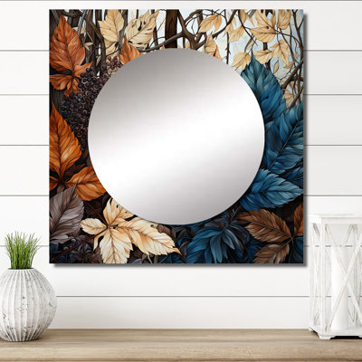 Gregorius - Leaves Square Living Room Wall Mirror Art