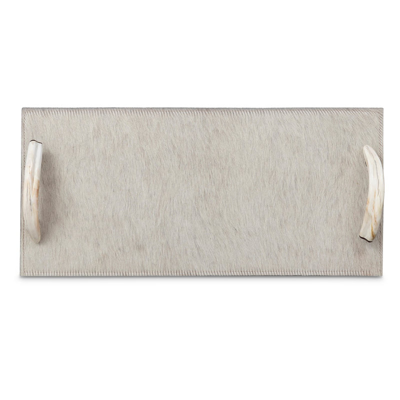 Karoo Tray - Cream Cow Hide w/ Warthog Tusk Handles