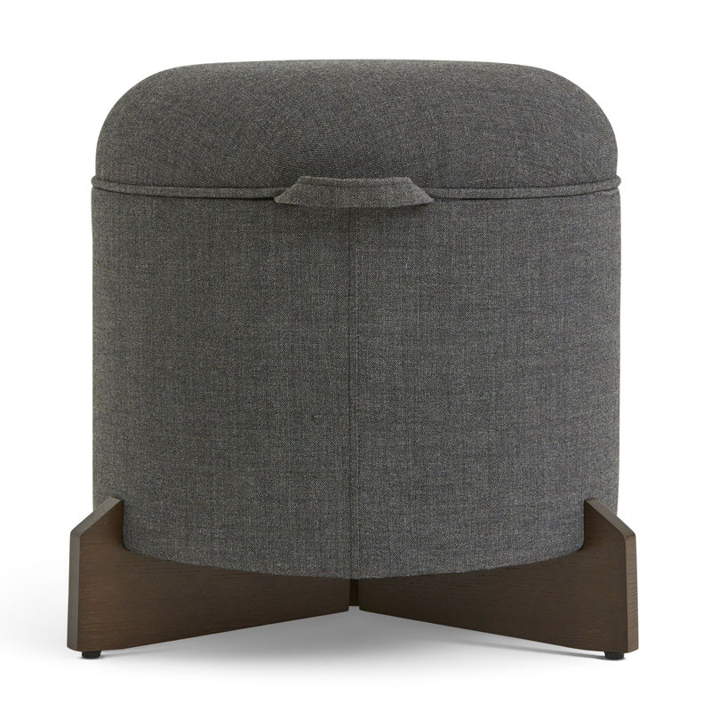 Frank Lloyd Wright Rockford Ottoman, Smoked Oak, Pebble