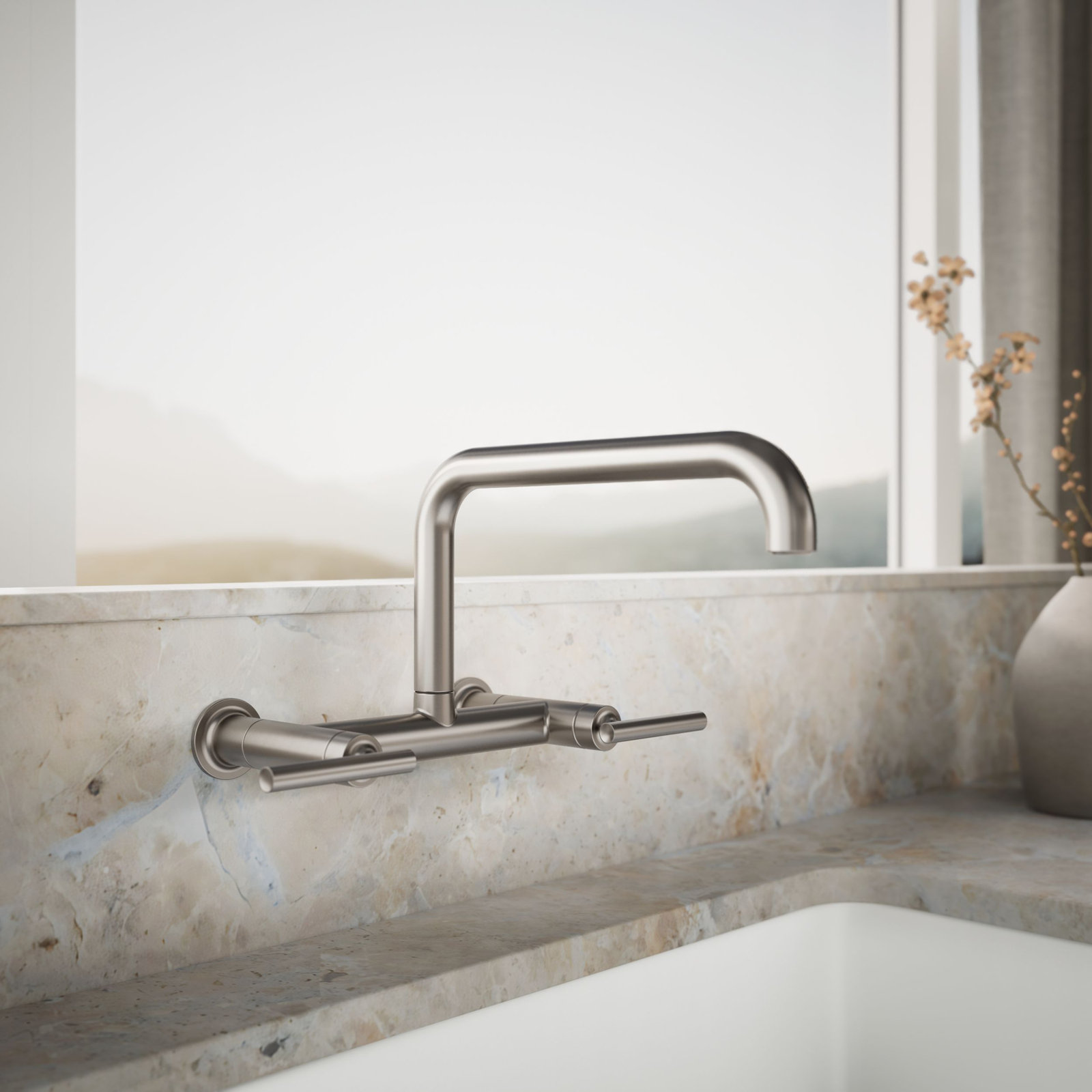 Purist Bridge Faucet, Vibrant Stainless