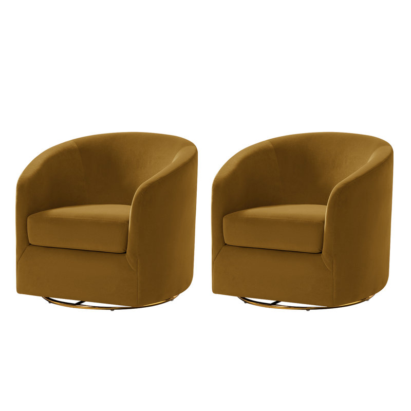 Altheimer Velvet Swivel Accent Chair, Golden