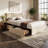 Candler Queen Bed With 4 Drawers And Headboard, Velvet Upholstered Platform Bed, Sturdy Metal & Wooden Slats Support, No Box Spring Needed, Easy Assembly-2000677980-2000677984