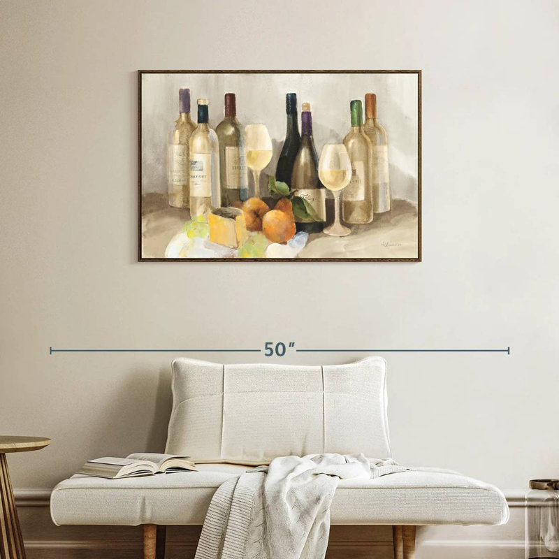 Vin et fruit II - lumière, 37 po x 25 po, Cadre flottant noyer